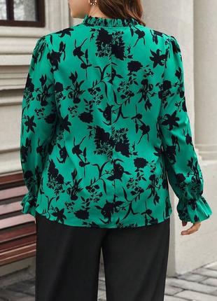 Блуза в цветочный принт xxl