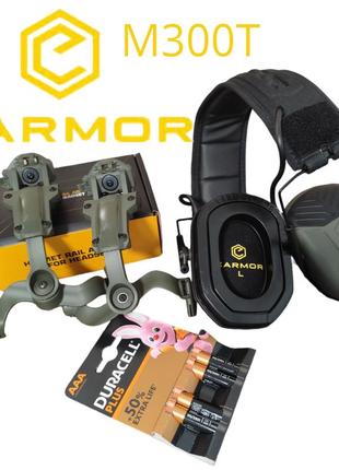 Новинка 2024 оригинал! earmor m300t olive с bluetooth 5.4 + крепление чебурашки наушники на военный шлем