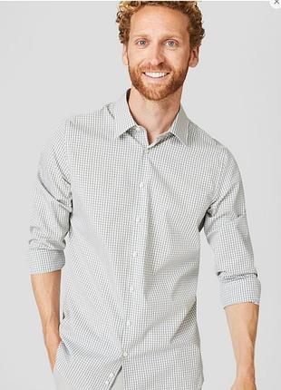 Брендовая  качественная мужская рубашка angelo litrico by c&a этикетка