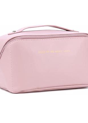 Женская косметичка lesko bk-hzb-02 pink несесер органайзер дорожная бьюти кейс 1шт