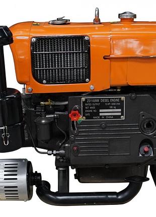 Двигатель дизельный файтер zs1100e, 15 л.с, водяное охлаждение, с электростартером