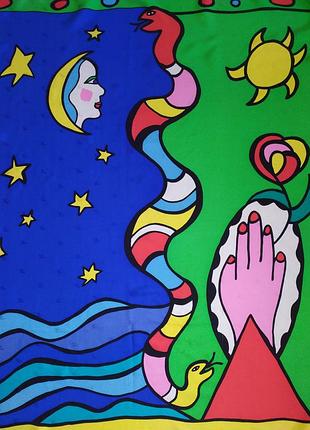 Niki de saint phalle авторский винтажный шелковый платок