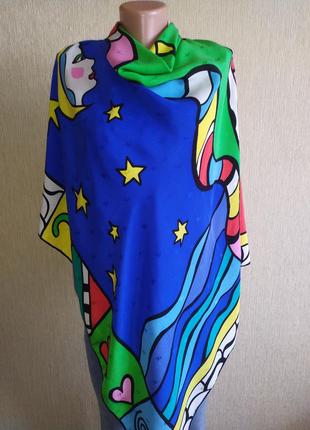 Niki de saint phalle авторский винтажный шелковый платок