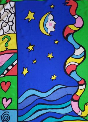 Niki de saint phalle авторский винтажный шелковый платок