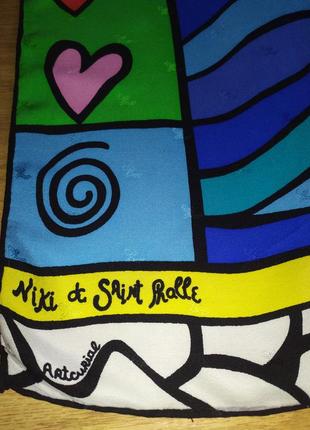 Niki de saint phalle авторский винтажный шелковый платок