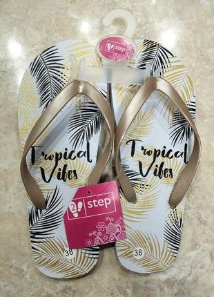 Капці пляжні жіночі "step", літні в'єтнамки для  басейну і для моря
