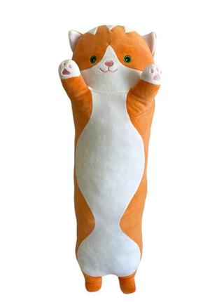 Мягкая игрушка подушка обнимашка кот батон рыжий 120 см м114/4