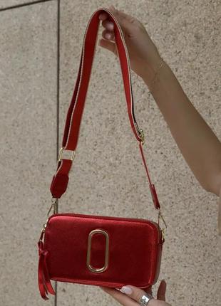 Женская красная сумка 1805 кросс-боди