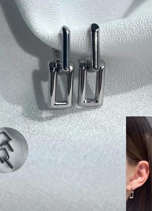 Сережки xuping медичний сплав позолота медичне золото родій в золотому та в срібному кольорі