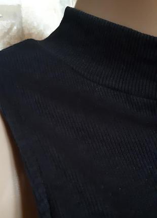 Топ гольф h&m швеция хлопковый черный в рубчик размер м