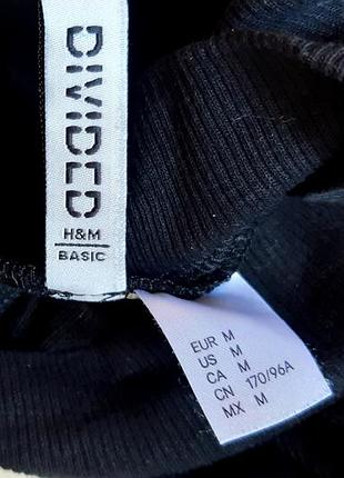 Топ гольф h&m швеция хлопковый черный в рубчик размер м