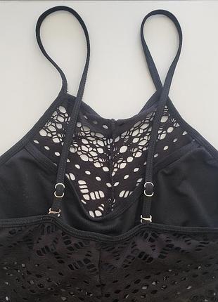 Robin piccone сша черный женский ажурный сдельный закрытый купальник 
s 447 фото