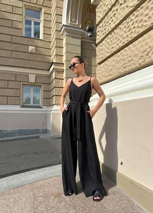 Комбінезон брючний з жатого льону