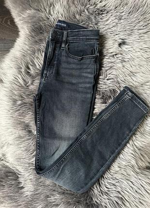 Темно-синие серые джинсы скинни с потертостями calvin klein оригинал