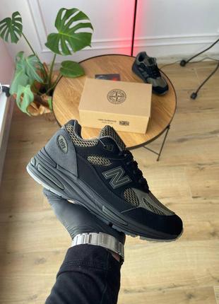 Кроссовки new balance 991v2 miuk stone island black6 фото