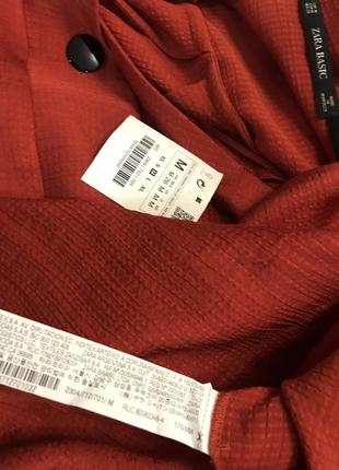 Zara новенькое с биркой свободное oversize платье-рубашка brick 2304/7128 фото