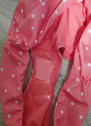 Кораловий роздільний купальник з маєчкою в горох tu5 фото