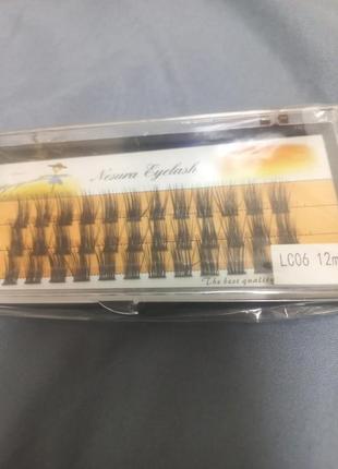 Накладные ресницы, пучковые ресницыдля наращивания  nesura eyelash  lc06 12 mm