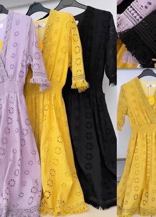 Красивые платья в трех цветах 🖤💛💜