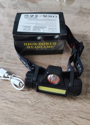 Налобный фонарик новый
