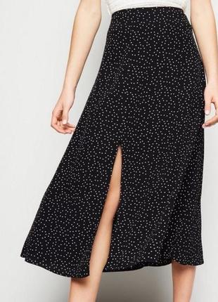 Юбка миди в горошек zara / юбка миди в горох zara