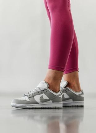 Женские кроссовки nike Crimso sb dunk low grey white найк данк серого с белым цветами