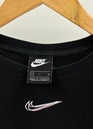 Nike оригинал натуральная, базовая, черная оверзайз футболка, топ, размер xs-s-m5 фото