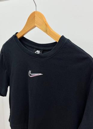 Nike оригинал натуральная, базовая, черная оверзайз футболка, топ, размер xs-s-m3 фото