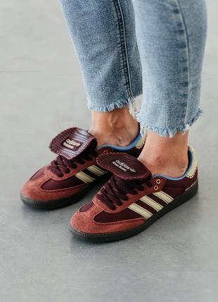 Жіночі кросівки adidas samba x wales bonner brown адідас коричневого кольору
