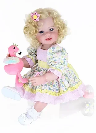 Кукла reborn 55 см полностью виниловая с прошитыми волосами
