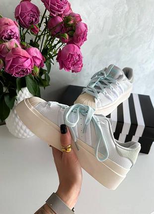 Кроссовки (superstar bonega beige blue)🥷🏻👟