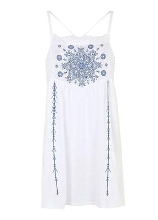 Летнее легкое платье пляжное платье с вышивкой вышиванка topshop