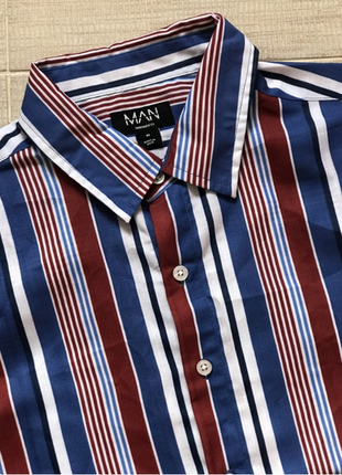 Летняя рубашка шведка в полоску, от boohoo man. m