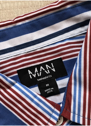 Летняя рубашка шведка в полоску, от boohoo man. m