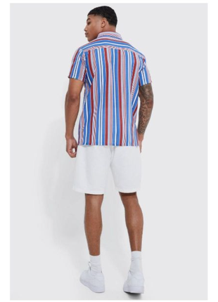 Летняя рубашка шведка в полоску, от boohoo man. m