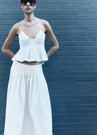 Юбка женская белая длинная zara new