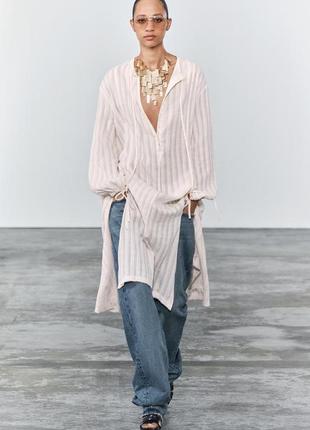 Смугаста сукня-туніка zara new