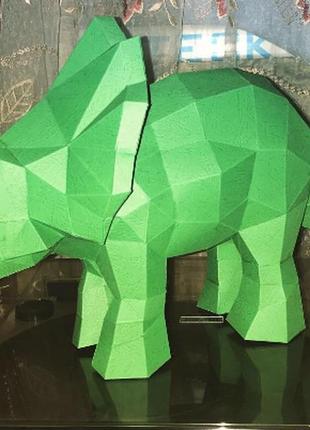 Paperkhan конструктор из картона трицератопс дино рептилия оригами papercraft фигура развивающий набор подарок