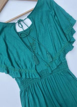 Довге зелене плаття з вишивкою. трикотажне плаття вишиванка8 фото