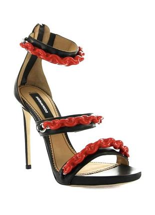 Dsquared2 сандалии на высоком каблуке красные