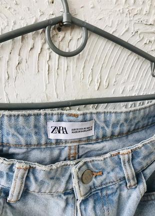 Джинсові шорти на високій посадці "zara " (розмір s)🩵💕6 фото