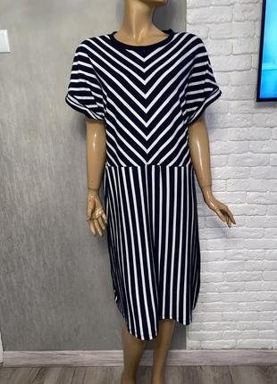 Платье миди в полоску платье c&a,xl