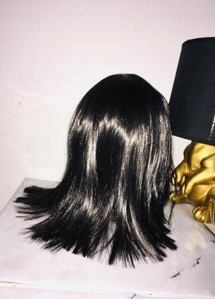 Черный парик кератин клеопатра с челкой
