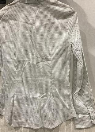 Zara базовая офисная рубашка горохи капельки6 фото