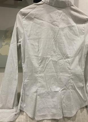 Zara базовая офисная рубашка горохи капельки5 фото