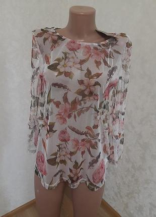 Нова прозора блуза в квіти