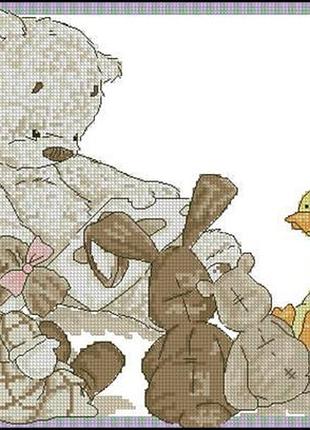 Набір для вишивання хрестиком. розмір: 27*20 см ведмедик з друзями
