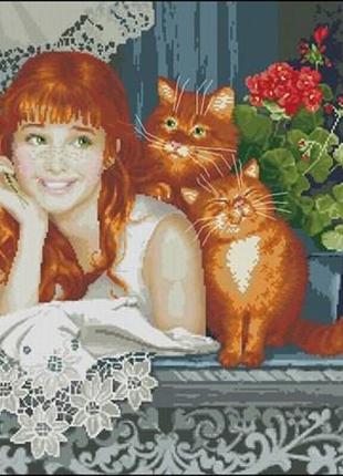 Набор для вышивки крестиком. размер: 40*40 см рыжие