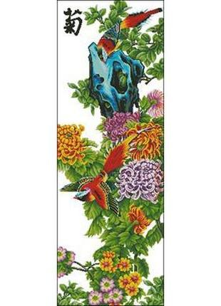 Набор для вышивки крестиком. размер: 28*79 см султан с птицами