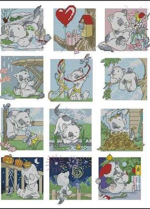 Набор для вышивки крестиком. размер: 25*31 см мир животных